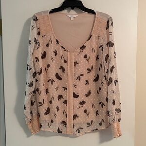 Lauren Conrad Floral Sheer Blouse